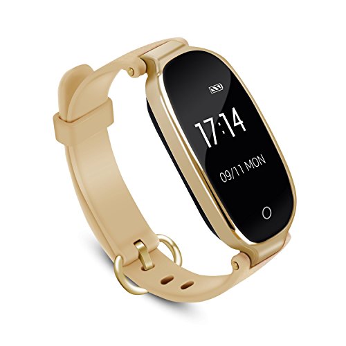AGPTEK Lady Fitness TrackerSmartwatch Activity Tracker Heart Rate Monitor Smart Bracelet Waterproof IP67 Bluetooth Pedometer Wristband with Sleep Monitor for Android&IOS Gold