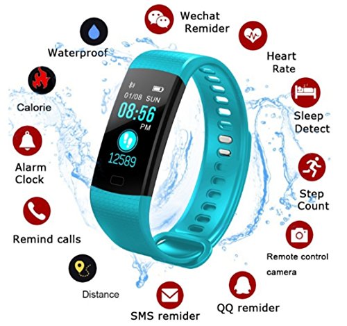 Activity Trackers Sport Smart Watch Color Screen Fitness Tracker Heart Rate Blood Pressure Monitor Bluetooth Wearable Technology Wristband Step Counter Smart Bracelet for Android and iOS