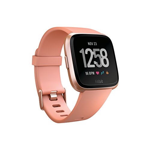 Fitbit Versa Smart Watch Peach Rose Gold Aluminium One Size