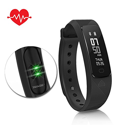 Fitness Tracker HR Activity Tracker with Heart Rate Monitor Watch IP68 Waterproof Smart Wristband with Calorie Counter Watch Pedometer Sleep Monitor for Kids Teenagers and Adults(Black)