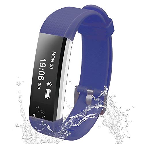 Damusy Fitness Tracker Smart Watch Waterproof Pedometer Activity Bluetooth Wristband with Sleep Monitor Sports Bracelet Calories Track SMS Call Remind for iOS and Android Smart Phone