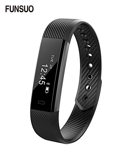 Fitness Tracker FUNSUO ID115 Activity Wristband Bluetooth Wireless Smart Bracelet Waterproof Pedometer Activity Tracker Watch for IOS&Android Smartphone