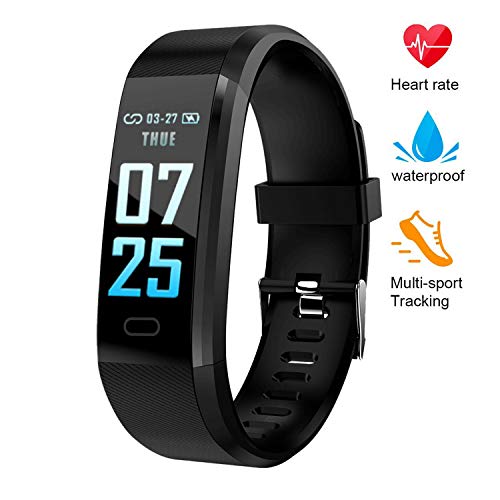 XZHI Fitness Tracker HRColor Screen Activity Tracker Watch with Blood Pressure IP67 Waterproof Smart Band with Heart Rate Sleep Monitor Calorie Counter Pedometer for Men Women and Kids