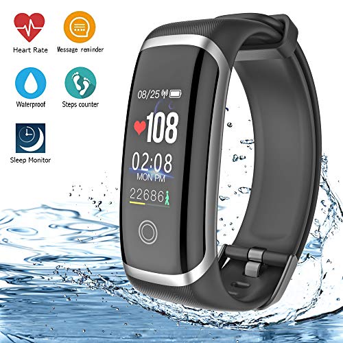 AIBODINI Fitness Tracker Activity Tracker with Heart Rate Tracking Sleep Monitor Pedometer Smart Bracelet Bluetooth IP67 Waterproof Color Screen for Adult Kids iOS Android Phone
