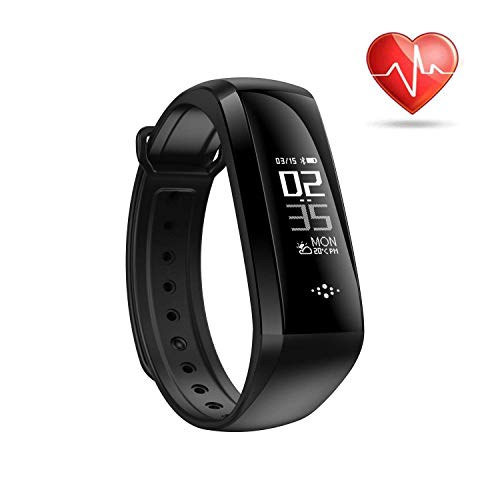 Heart Rate Monitor Bluetooth Fitness Tracker Activity Band Blood Pressure Sleep Monitor Waterproof Smart Bracelet for iOS & Android