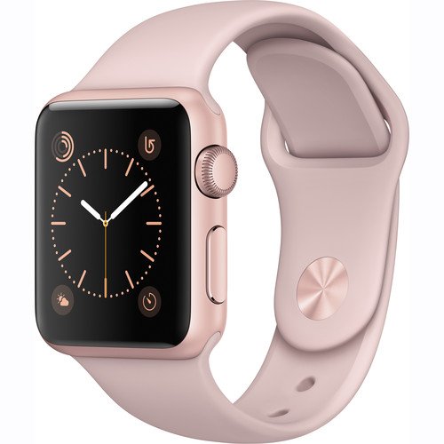 Apple Watch Series 1 Smartwatch 38mm Rose Gold Aluminum Case Pink Sand Sport Band
