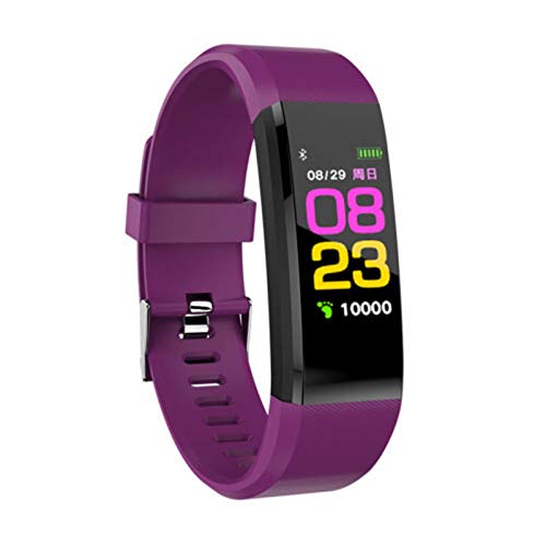 Leoie Smart Watch Heart Rate Blood Pressure Health Monitor Bluetooth Fitness Tracker Sport Bracelet Purple