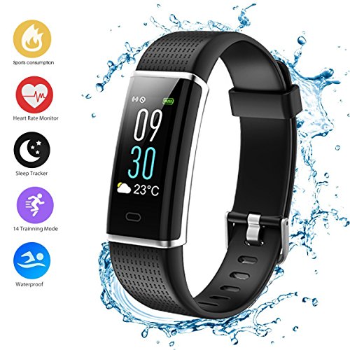 Teamyo Fitness Tracker HR Activity Tracker Watch Smart Bracelet with Heart Rate Monitor Color Screen with Step Counter Calorie Counter Pedometer Watch Waterproof Smart Band