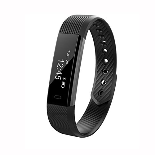 SFTRANS Smart Bracelet Bluetooth 40 Fitness Tracker with Pedometer Monitoring Calories Burnt and WaterproofActivity Tracker for iPhone Xs max Xs X 8 7 6 iPadSamsung Galaxy S9 S8 S7 S6