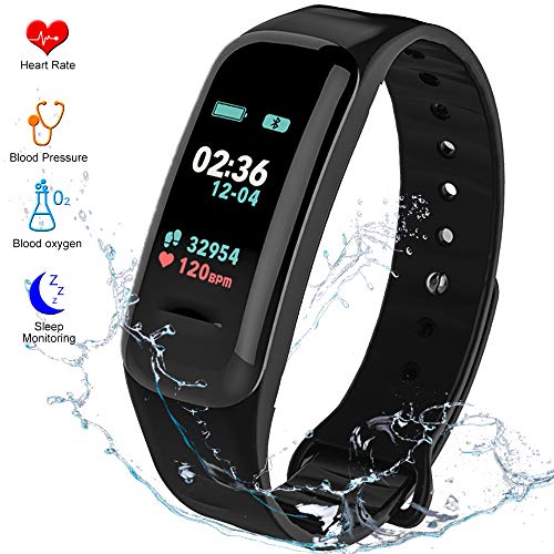 Fitness Tracker HR Activity Tracker  Watch with Blood Pressure Monitor IP67 Waterproof Activity Tracker with Heart Rate Sleep Monitor Calorie Pedometer for Kids Men and Women