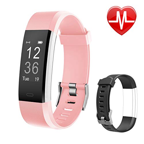 Letsfit Fitness Tracker HR Activity Tracker Watch with Heart Rate Monitor Pedometer Sleep Monitor 14 Sports Modes Step Counter Calorie Counter IP67 Waterproof Fitness Watch for Kids Women Men