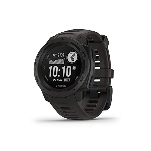 Garmin Instinct Rugged Outdoor Watch with GPS Features GLONASS and Galileo Heart Rate Monitoring and 3axis Compass Graphite