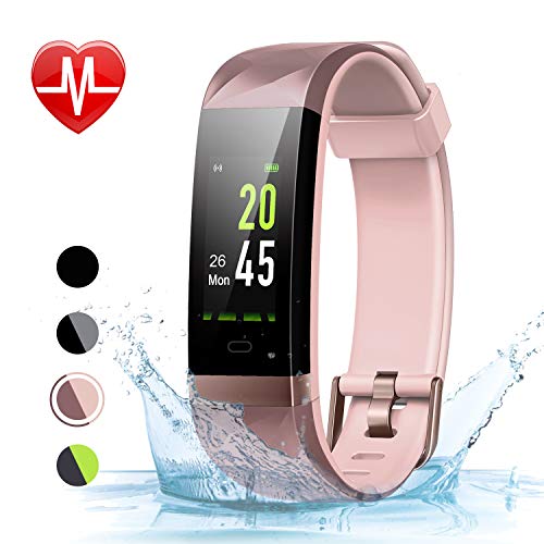 LETSCOM Fitness Tracker Color Screen HR Activity Tracker with Heart Rate Monitor Sleep Monitor Step Counter Calorie Counter IP68 Waterproof Smart Pedometer Watch for Men Women Kids