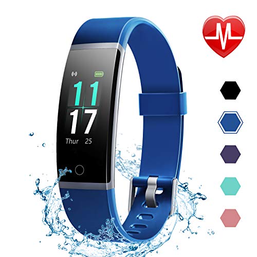 LETSCOM Fitness Tracker HR Color Screen Activity Tracker with Heart Rate Monitor and Sleep Monitor IP68 Waterproof Pedometer Watch Step Counter Calorie Counter for Women Men Kids