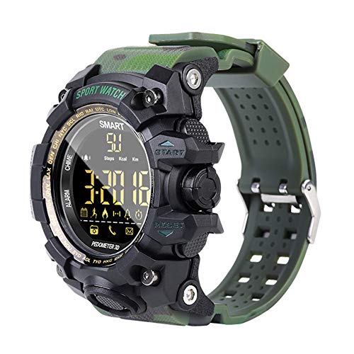 ZKxl8ca EX16S Sports Smart Bracelet Watch Waterproof Bluetooth Pedometer Call Reminder Camouflage Green