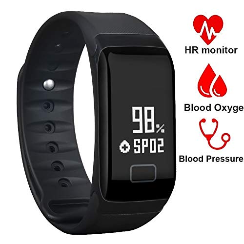 BONNIEWAN Fitness TrackerWaterproof Activity Tracker with Heart Rate Blood Pressure Blood Oxygen MonitorSmart Wristband with Pedometer Watch Calorie Counter Sleep Monitor Bluetooth Bracelet