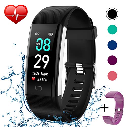 Fitness Tracker Activity Tracker Watch with Heart Rate Monitor Pedometer Waterproof Smart Watch Sleep Monitor Step Counter Calorie Counter for Kids Women and Men