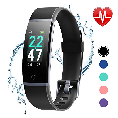 LETSCOM Fitness Tracker with Heart Rate Monitor Color Screen Activity Tracker Watch IP68 Waterproof Pedometer Watch Sleep Monitor Step Counter for Women Men Kids