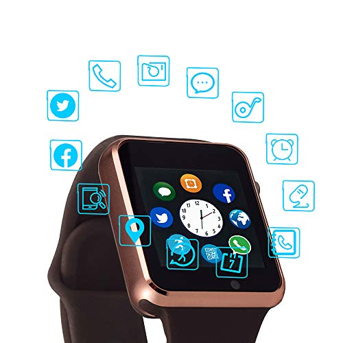 Smart Watch Color Touch Screen Bluetooth Smart Watch Sports Smart Watch TF SIM Card Slot Smart Watch Multi Function Smart Watch Compatible with Samsung Android iPhone iOS Kids Women Men