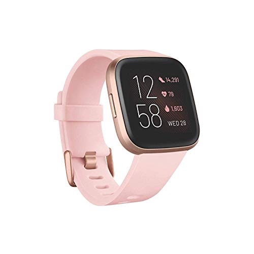 Fitbit Versa 2 Health & Fitness Smartwatch with Heart Rate Music Alexa Builtin Sleep & Swim Tracking Petal Copper Rose One Size